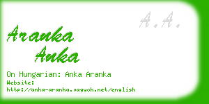 aranka anka business card